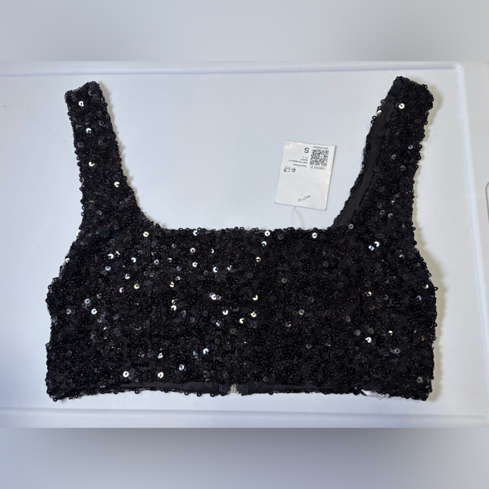 Black Sequin Women's Top